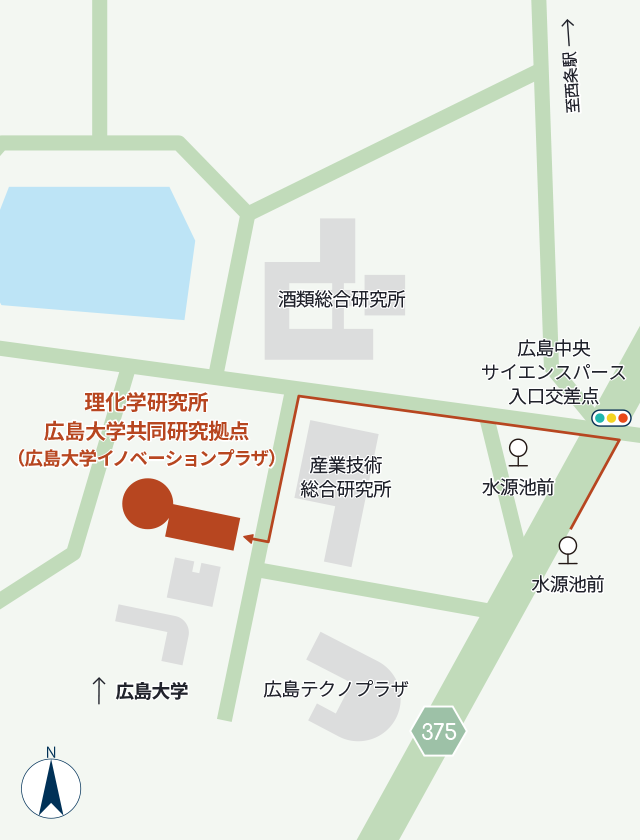 広島大学共同研究拠点までのアクセスマップ