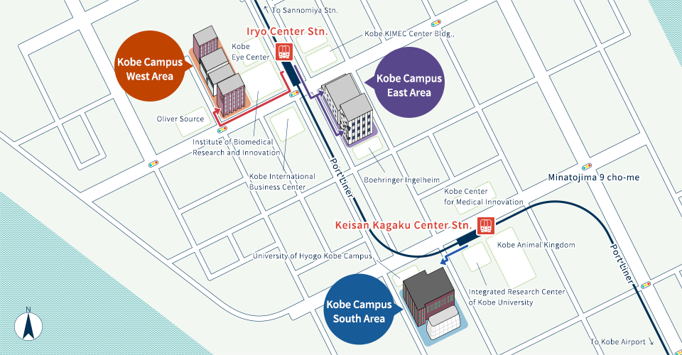 Kobe campus area map